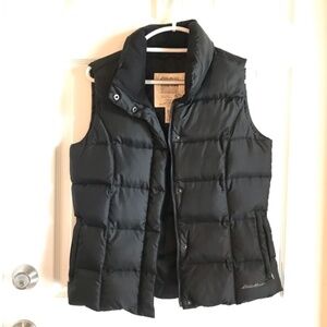 Black Quilted Goose Down Vest